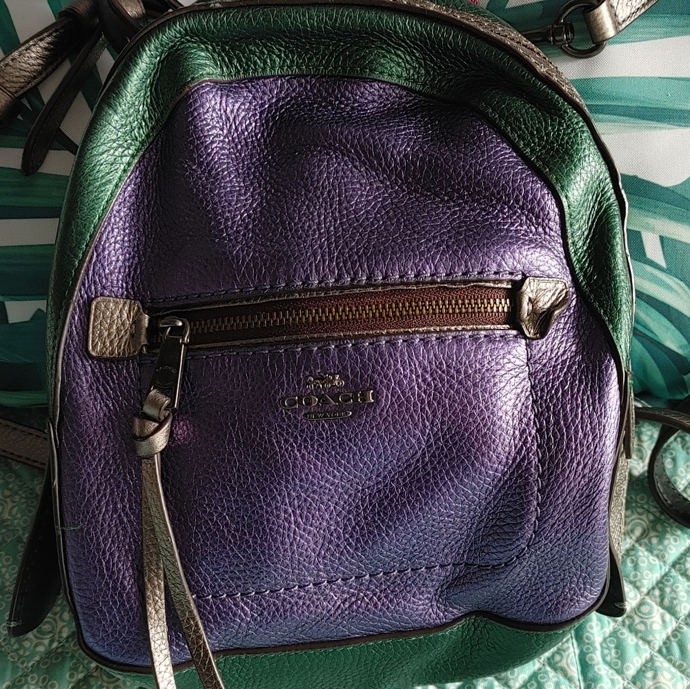 Coach Leather Mini Colorblock Backpack